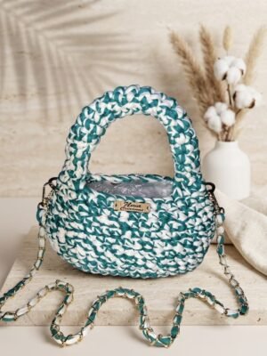 Sac Mela vert-blanc